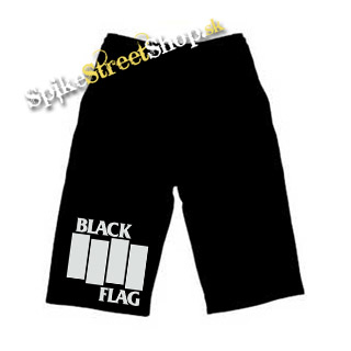 Kraťasy BLACK FLAG - Logo Crest - Ľahké sieťované čierne letné šortky