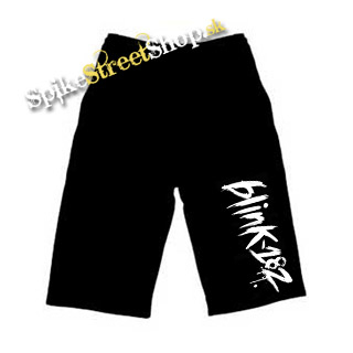 Kraťasy BLINK 182 - Logo - Ľahké sieťované čierne letné šortky