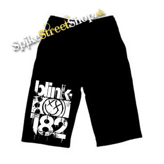 Kraťasy BLINK 182 - Three Bars - Ľahké sieťované čierne letné šortky