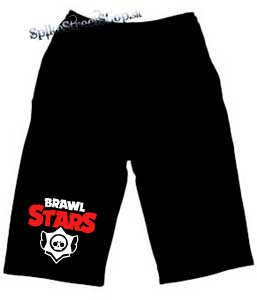 Kraťasy BRAWL STARS - Logo - Ľahké sieťované čierne letné šortky