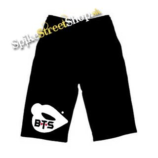 Kraťasy BTS - BANGTAN BOYS - Lips - Ľahké sieťované čierne letné šortky