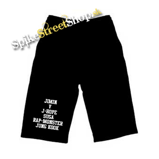 Kraťasy BTS - BANGTAN BOYS - Names - Ľahké sieťované čierne letné šortky