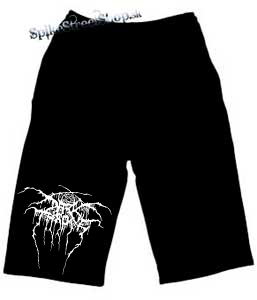 Kraťasy DARKTHRONE - Logo - Ľahké sieťované čierne letné šortky