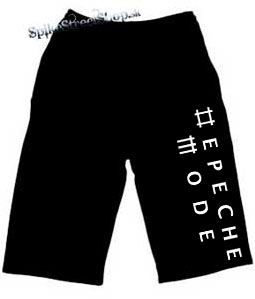 Kraťasy DEPECHE MODE - Logo - Ľahké sieťované čierne letné šortky