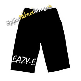 Kraťasy EAZY-E - Logo - Ľahké sieťované čierne letné šortky