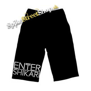 Kraťasy ENTER SHIKARI - Logo - Ľahké sieťované čierne letné šortky