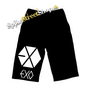 Kraťasy EXO - Logo - Ľahké sieťované čierne letné šortky