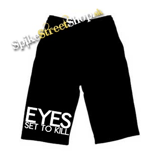 Kraťasy EYES SET TO KILL - Logo - Ľahké sieťované čierne letné šortky