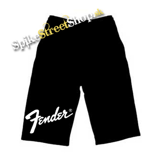 Kraťasy FENDER - Logo - Ľahké sieťované čierne letné šortky