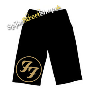 Kraťasy FOO FIGHTERS - Gold Logo - Ľahké sieťované čierne letné šortky