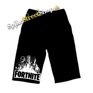 Kraťasy FORTNITE - Logo & Skins - Ľahké sieťované čierne letné šortky