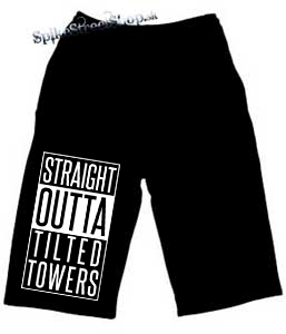Kraťasy FORTNITE - Straight Outta Tilted Towers - Ľahké sieťované čierne šortky