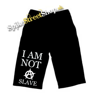 Kraťasy I AM NOT A SLAVE  - Ľahké sieťované čierne letné šortky