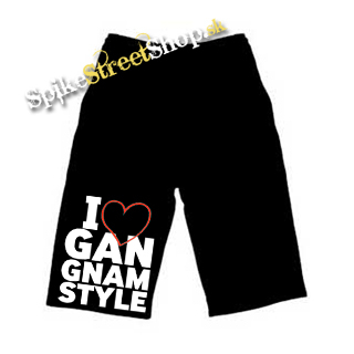 Kraťasy I LOVE GANGNAM STYLE  - Ľahké sieťované čierne letné šortky