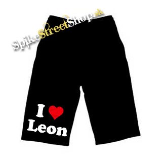 Kraťasy I LOVE LEON - Ľahké sieťované čierne letné šortky