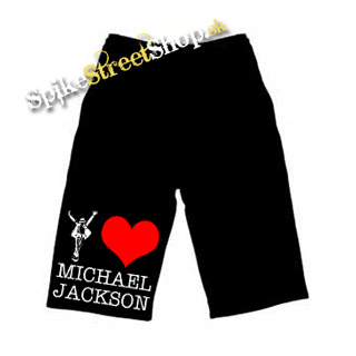 Kraťasy I LOVE MICHAEL JACKSON - Ľahké sieťované čierne letné šortky
