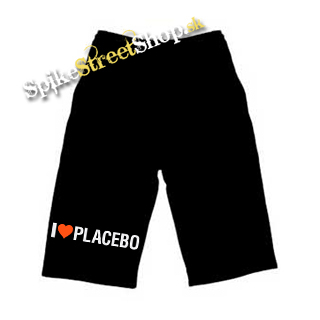 Kraťasy I LOVE PLACEBO - Ľahké sieťované čierne letné šortky
