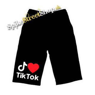 Kraťasy I LOVE TIK TOK - Ľahké sieťované čierne letné šortky