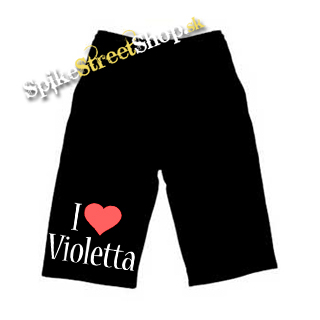 Kraťasy I LOVE VIOLETTA - Ľahké sieťované čierne letné šortky