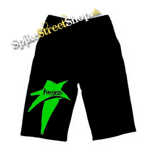 Kraťasy I SEE STARS - Green Star - Ľahké sieťované čierne letné šortky