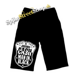Kraťasy JOHNNY CASH - Man In Black - Ľahké sieťované čierne letné šortky