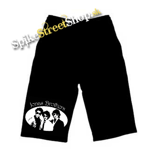 Kraťasy JONAS BROTHERS - Logo & Band - Ľahké sieťované čierne letné šortky