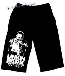 Kraťasy LINKIN PARK - Chester 1976-2017 - Ľahké sieťované čierne letné šortky