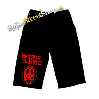Kraťasy NO TIME TO HATE - Peace Skull - Ľahké sieťované čierne letné šortky
