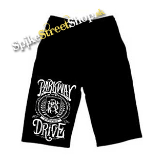 Kraťasy PARKWAY DRIVE - Crest - Voľné sieťované čierne letné šortky