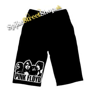Kraťasy PINK FLOYD - Logo & Band - Voľné sieťované čierne letné šortky