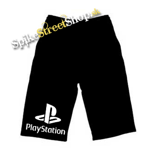 Kraťasy PLAYSTATION - Logo - Voľné sieťované čierne letné šortky