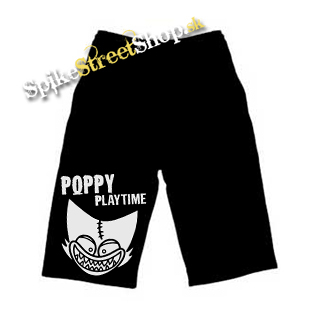 Kraťasy POPPY PLAYTIME - Logo Teeth Smile - Voľné sieťované čierne letné šortky