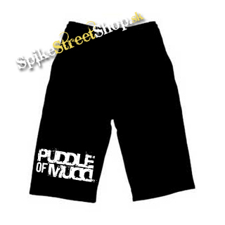 Kraťasy PUDDLE OF MUDD - Logo - Voľné sieťované čierne letné šortky
