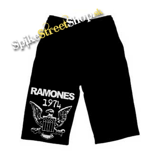 Kraťasy RAMONES - 1974 - Voľné sieťované čierne letné šortky