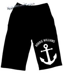 Kraťasy ROBBIE WILLIAMS - Anchor - Voľné sieťované čierne letné šortky