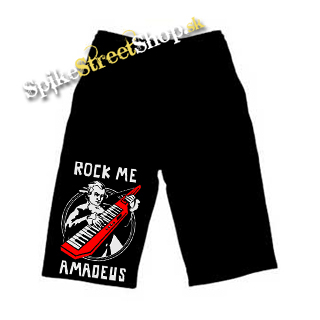 Kraťasy ROCK ME AMADEUS - Voľné sieťované čierne letné šortky