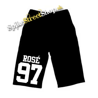 Kraťasy BLACKPINK - ROSÉ 97 - White Logo - Ľahké sieťované čierne letné šortky