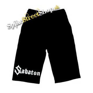 Kraťasy SABATON - Logo - Ľahké sieťované čierne letné šortky
