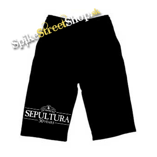 Kraťasy SEPULTURA - 30 Years - Ľahké sieťované čierne letné šortky