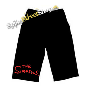 Kraťasy SIMPSONOVCI - Logo - Voľné sieťované čierne letné šortky