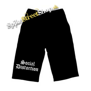 Kraťasy SOCIAL DISTORTION 2 - Voľné sieťované čierne letné šortky
