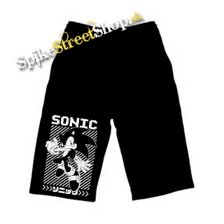 Kraťasy SONIC THE HEDGEHOG - Jžko Sonic - Voľné sieťované čierne letné šortky