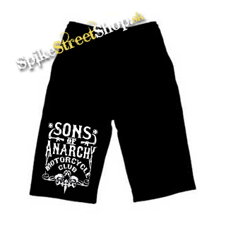 Kraťasy SONS OF ANARCHY - Motorcycle Club - Voľné sieťované čierne letné šortky