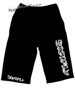 Kraťasy SOULFLY - Logo - Voľné sieťované čierne letné šortky