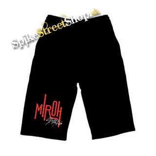 Kraťasy STRAY KIDS - Logo MIROH - Voľné sieťované čierne letné šortky