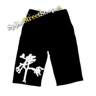 Kraťasy STROM - Voľné sieťované čierne letné šortky