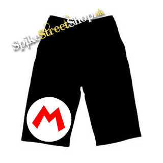 Kraťasy SUPER MARIO - Logo Crest - Voľné sieťované čierne letné šortky