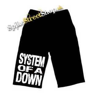 Kraťasy SYSTEM OF A DOWN - Logo - Voľné sieťované čierne letné šortky