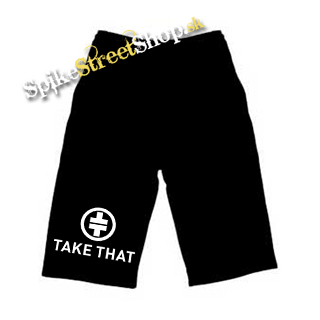 Kraťasy TAKE THAT - Logo - Voľné sieťované čierne letné šortky