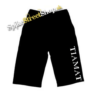Kraťasy TIAMAT - Logo Wildhoney - Voľné sieťované čierne letné šortky